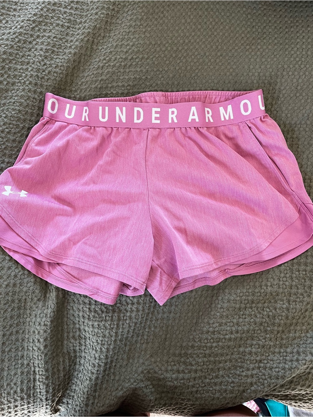 Under Armour Pink Women's Performance Athletic Shorts with Branded Waistband